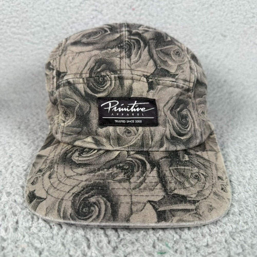Primitive Apparel 5 Panel Cap Unisex One Size Strapback Rose All Over Print Logo